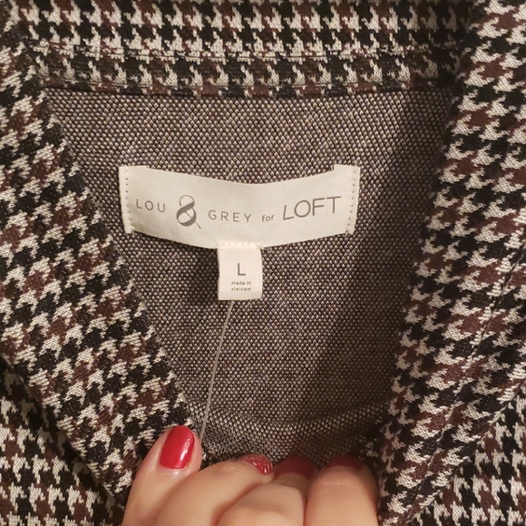 Loft lou & grey houndstooth large top NWT - Picture 5 of 6